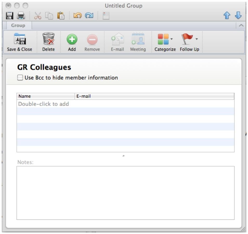 mac outlook version 16 create contact group